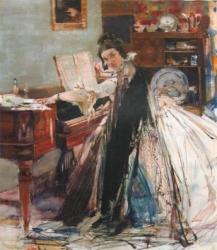 Фешин Н.И. Портрет Н.М.Сапожниковой
за клавесином. 1916